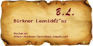 Birkner Leonidász névjegykártya